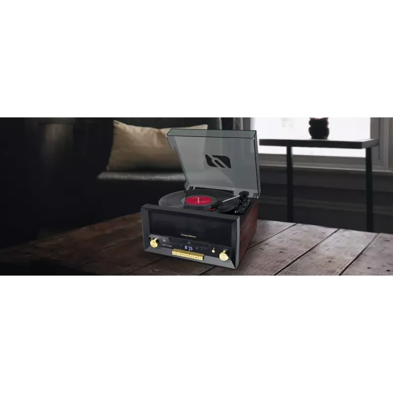 Direct drive audio turntable Muse MT-112 W — semi-automatic, 20 W RMS, 3.5 mm output, LCD, AC 100–240 V