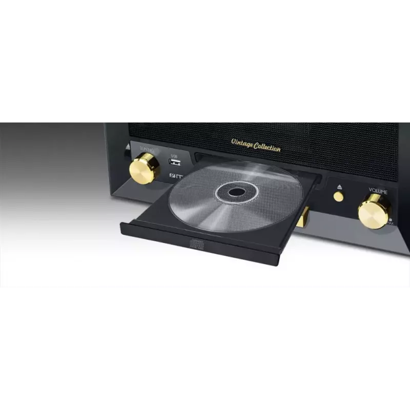 Direct drive audio turntable Muse MT-112 W — semi-automatic, 20 W RMS, 3.5 mm output, LCD, AC 100–240 V