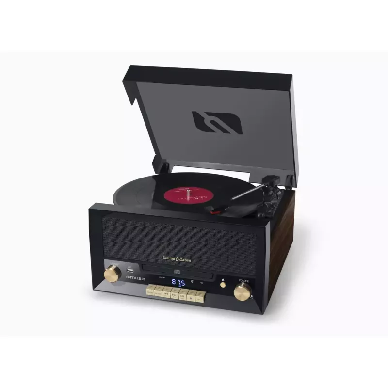 Direct drive audio turntable Muse MT-112 W — semi-automatic, 20 W RMS, 3.5 mm output, LCD, AC 100–240 V