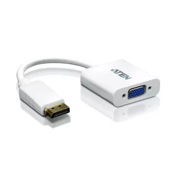 ATEN DisplayPort to VGA converter, Up to 1920x1200 @60Hz, DisplayPort, VGA (D-Sub), Male, Female, Straight, Straight