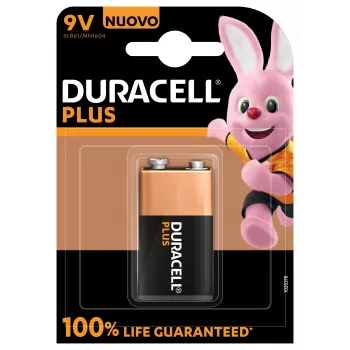 Single-use battery Duracell 9V Plus 100 Alkaline, 9 V, 1 pc