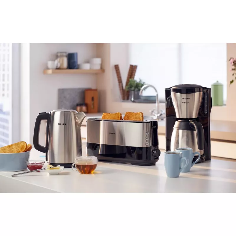 Philips Viva Collection HD9351/90 Kettle, 1.7 L, 2020 W, Metal, Water level indicator, Cordless, Filtering