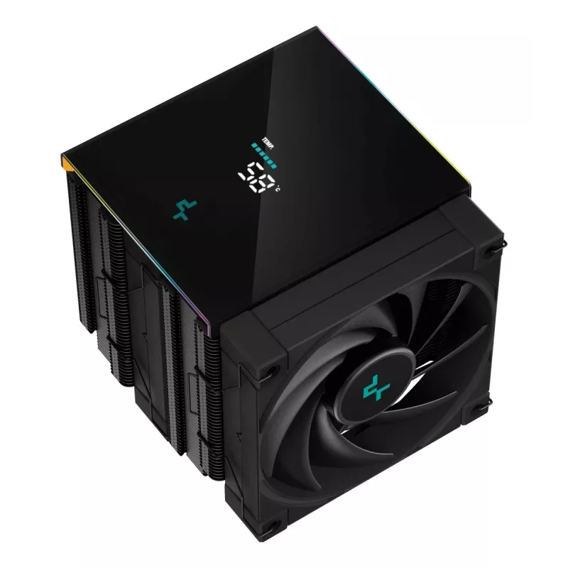 Air cooler DeepCool AK620 12 cm, dual 120 mm fans, 6 heat pipes, TDP 260 W, PWM, FDB, height 160 mm, black