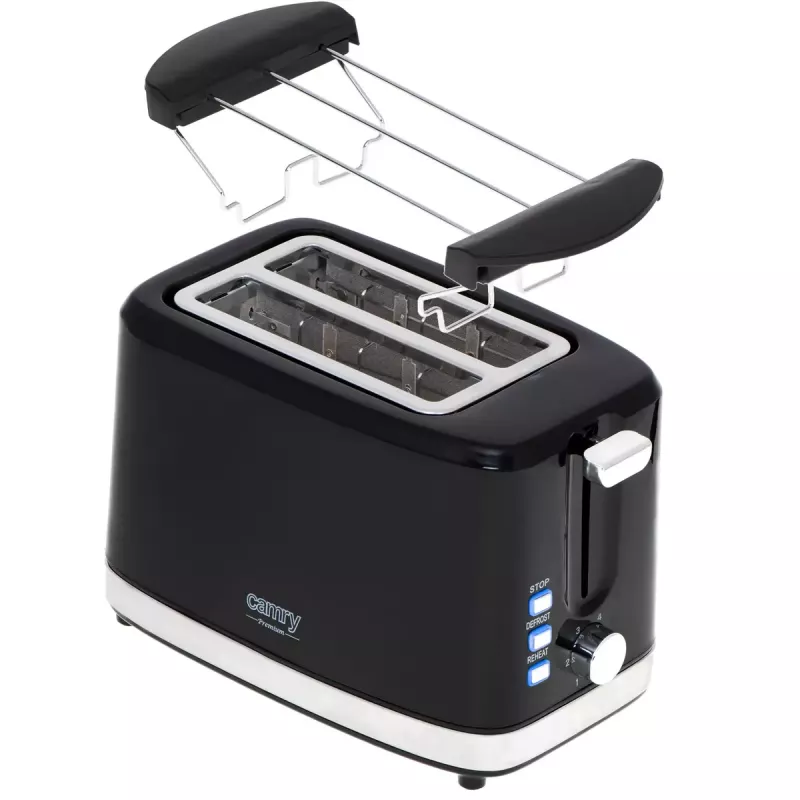 Toaster Camry Premium CR 3218 2 slice 900 W Black Silver