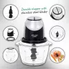 Electric food chopper Adler AD 4082, 1.2 L glass bowl, 300 W, 2 speeds, pulse, stainless steel blades