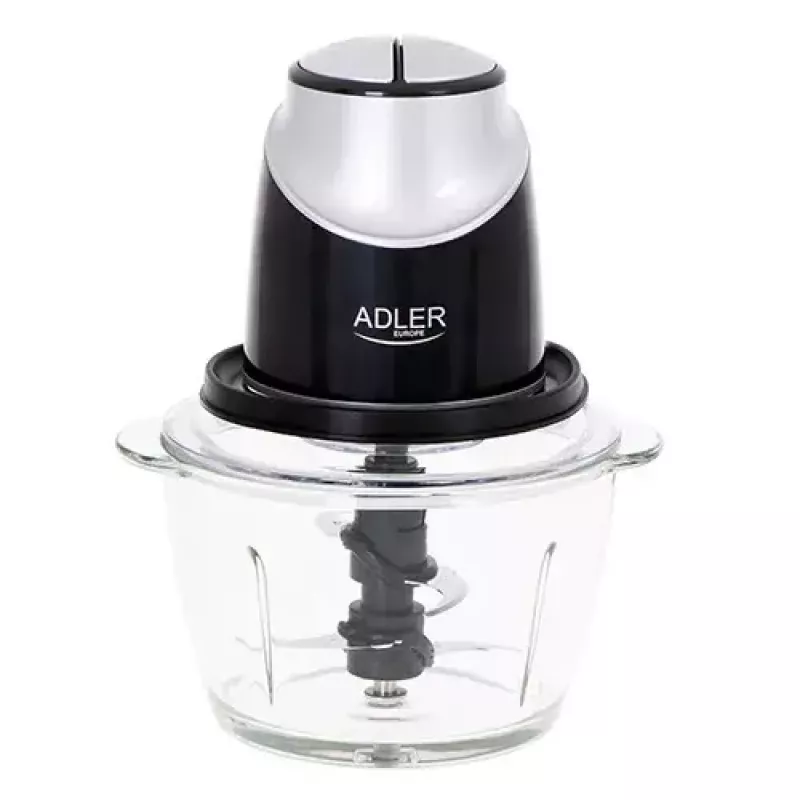 Electric food chopper Adler AD 4082, 1.2 L glass bowl, 300 W, 2 speeds, pulse, stainless steel blades