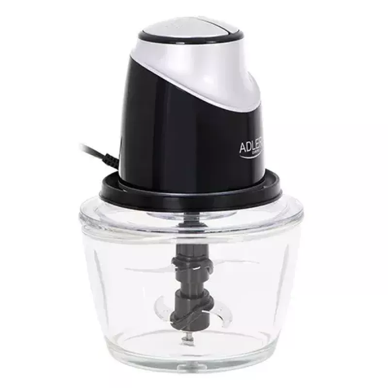 Electric food chopper Adler AD 4082, 1.2 L glass bowl, 300 W, 2 speeds, pulse, stainless steel blades