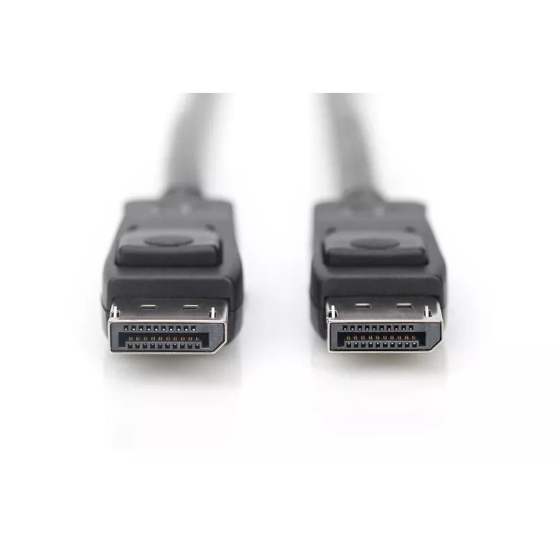 DIGITUS DisplayPort connection cable, DP M/M, 3m w/interlock, Ultra HD 8K, Vers. 1.3/1.4, black