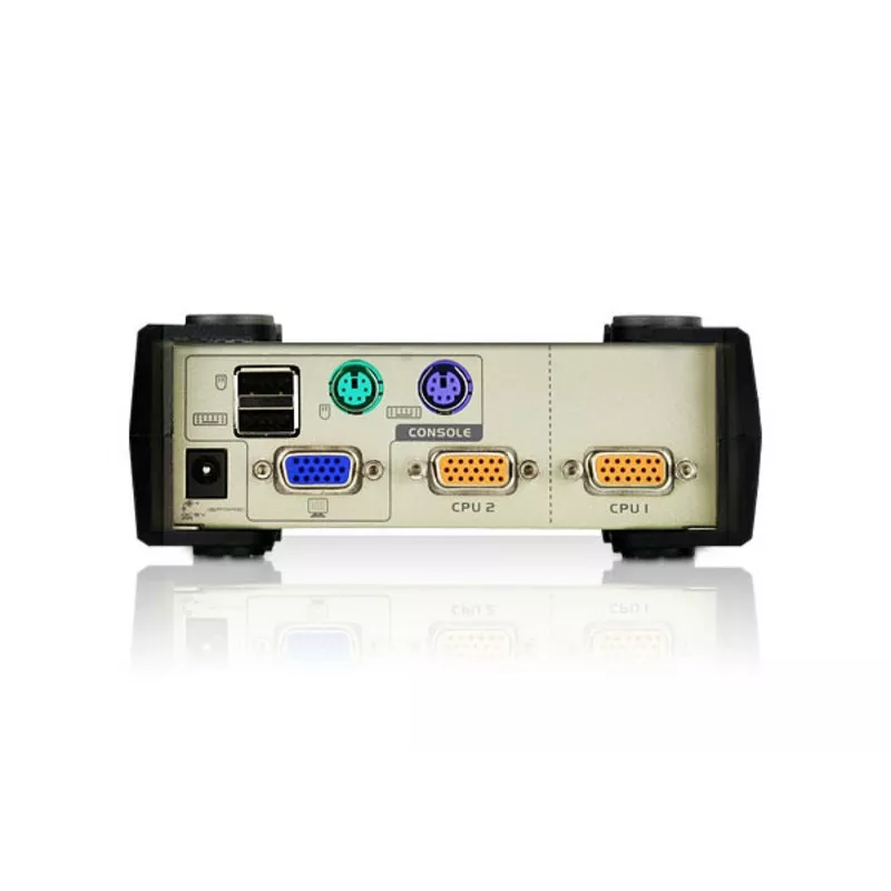 ATEN 2-Port USB - PS/2 VGA KVM Switch (KVM Cables included), 2048 x 1536 pixels, QXGA, 0.72 W, Light grey