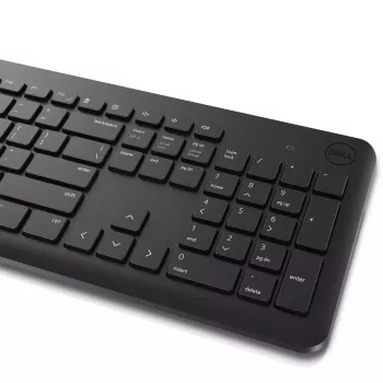 Wireless keyboard and mouse set Dell KM3322W — Full-size QWERTY, RF wireless, black, office use