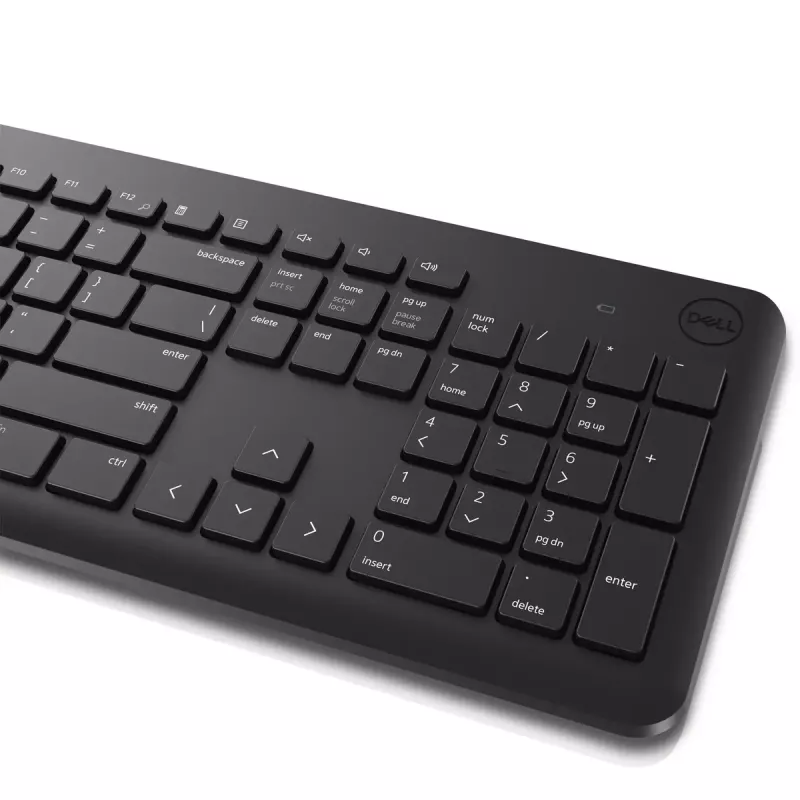 Wireless keyboard and mouse set Dell KM3322W — Full-size QWERTY, RF wireless, black, office use