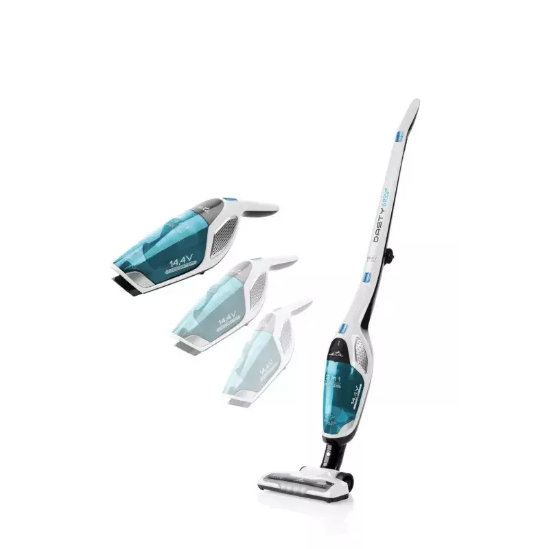 Cordless vacuum cleaner ETA Dasty AquaPlus ETA344790010 — 95 W motor, 14.4 V battery, up to 45 min, handstick and handheld, white/blue