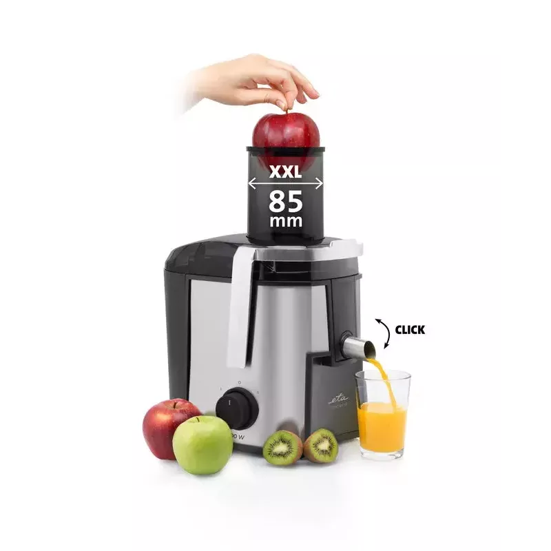 Centrifugal juicer ETA Fresher II 800 W, 0.8 L juice container, black/stainless steel