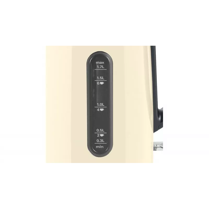 Electric kettle Bosch TWK4P437 1.7 L, 2400 W, stainless steel housing, cordless, beige/black