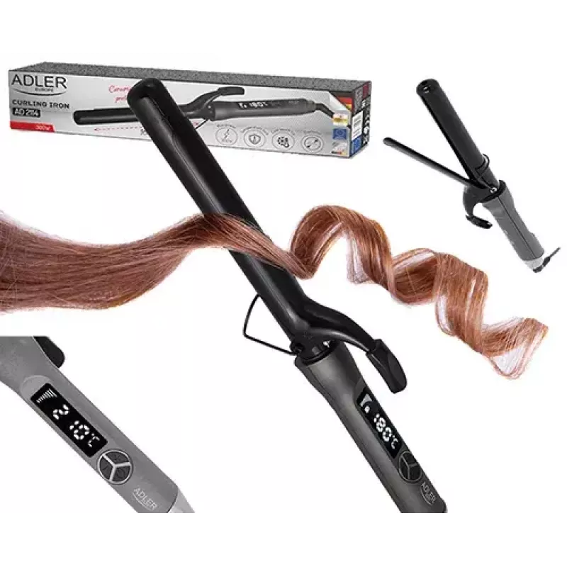 Curling iron Adler AD 2114 — 60 W ceramic barrel 2.5 cm, 12 temp levels, 110–210°C, 1.8 m swivel cord