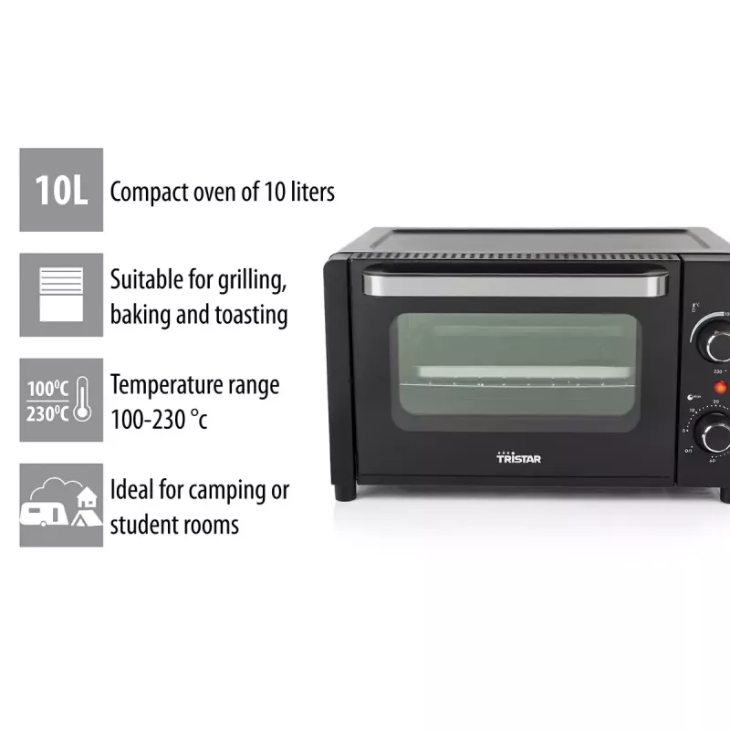 Mini oven Tristar OV-3615 10L 800W Black Freestanding