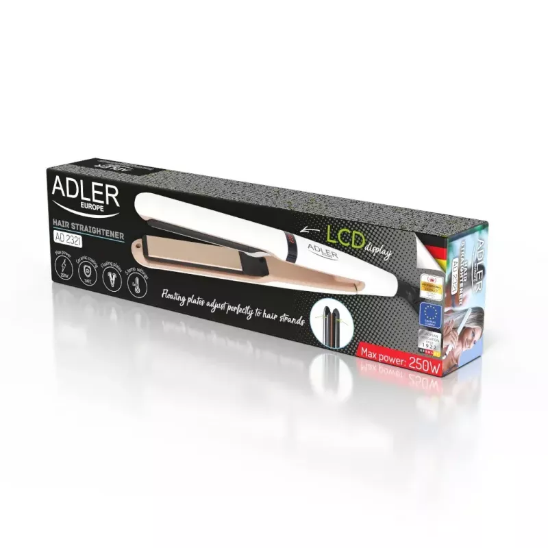 Straightening iron Adler AD 2321 Steam 45 W Red 1.83 m