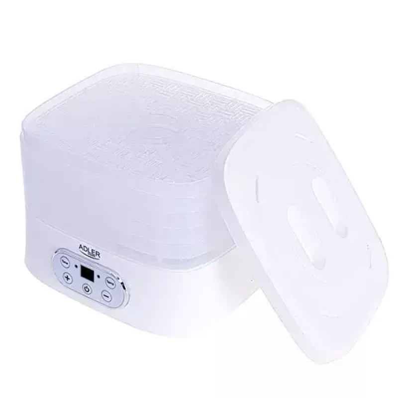 Food dehydrator Adler AD 6658, 5 trays, LCD timer 70h, 35–70°C, 230W (max 550W), white