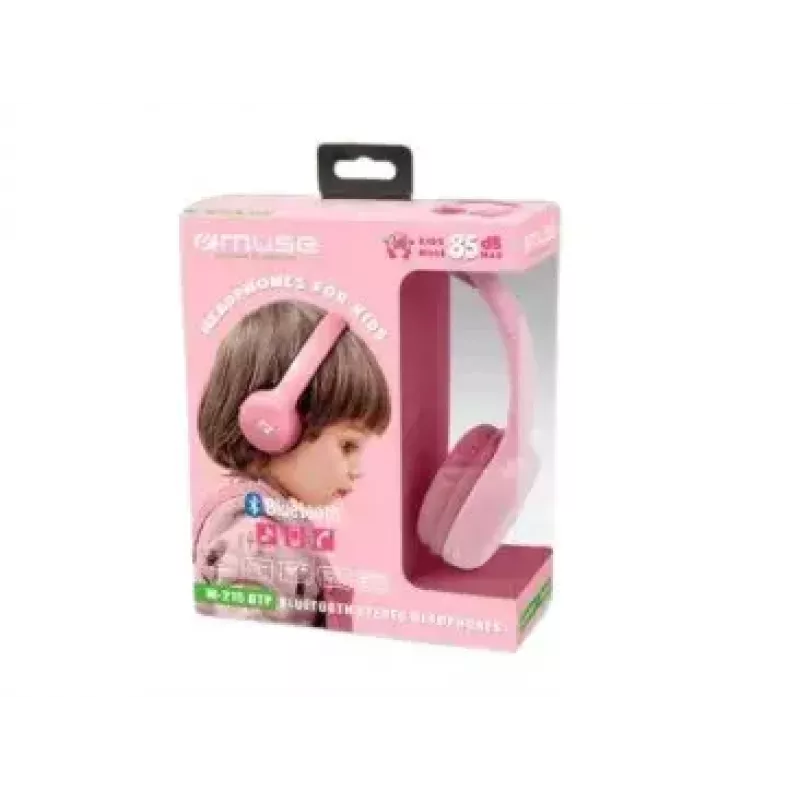 Wireless on-ear headphones muse M-215 BTP, Bluetooth, head-band, 115 g, pink