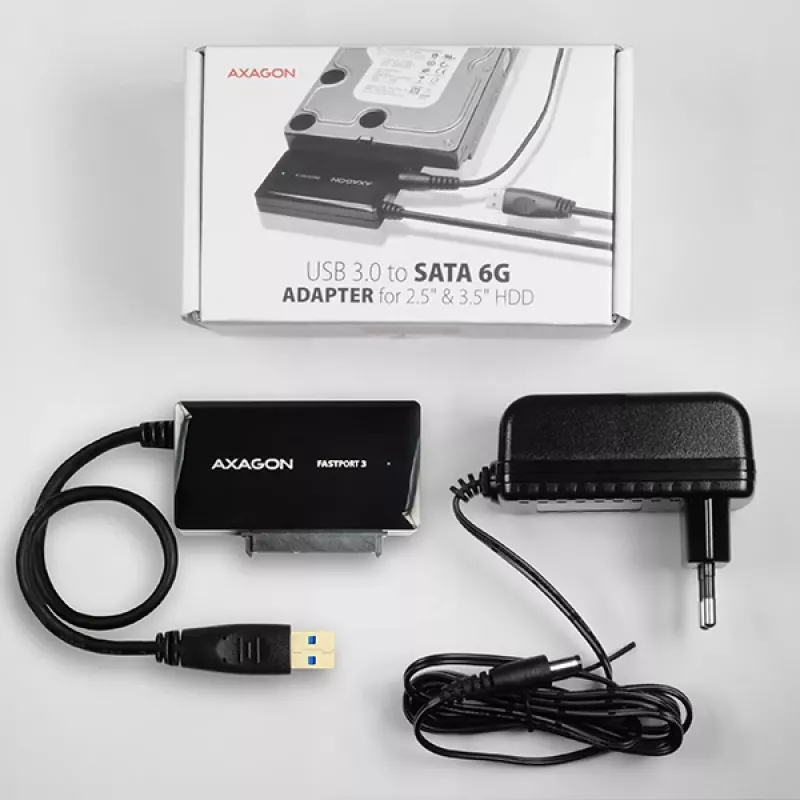 Axagon ADSA-FP3 USB 3.0 - SATA 6G adapter for connecting all SATA disks and drives.