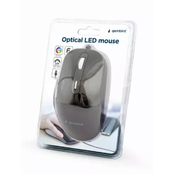 GEMBIRD Optical LED Mouse MUS-6B-02 Corded USB - 6 Button Wheel Black