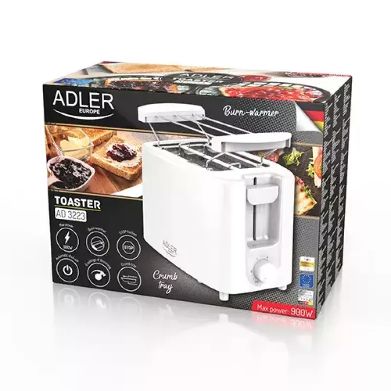 Toaster Adler AD 3223 2 slice 750 W White