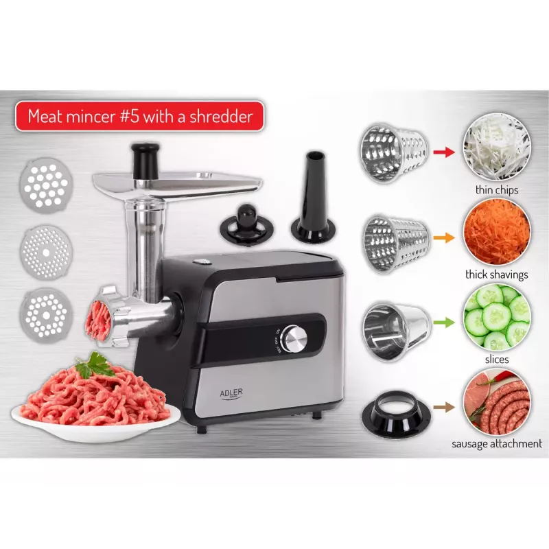 Mincer Adler AD 4813 2000 W Black Silver