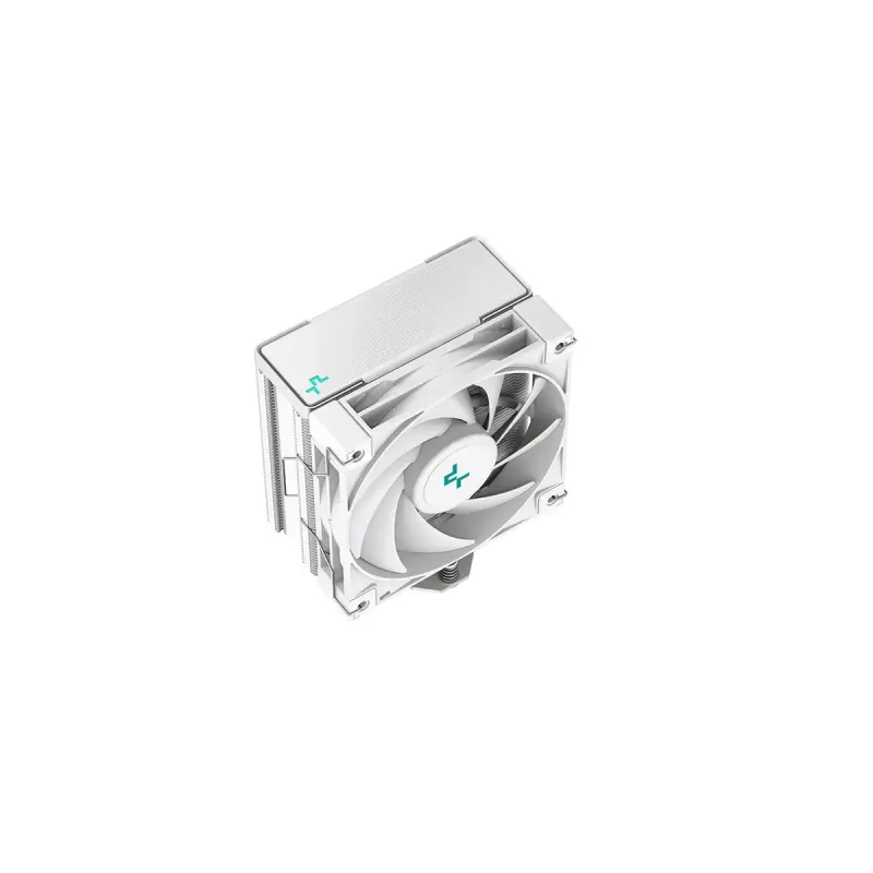 Air cooler DeepCool AK400 WH — 4×6 mm copper heat pipes, 120 mm FDB fan, 1850 RPM, 66.47 CFM, fits LGA 1700 and common Intel/AMD sockets, white