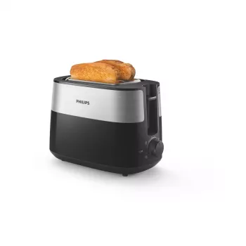 Toaster Philips HD2516/90 Daily Collection — 2-slice, 830 W, 8 browning levels, defrost, removable crumb tray