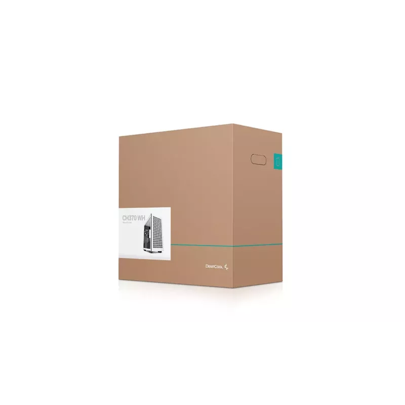 PC case DeepCool CH370 WH Mini Tower — White, micro ATX/Mini-ITX, tempered glass, RGB fans, 2x 3.5 inch bays, 3x 2.5 inch bays, GPU up to 320 mm