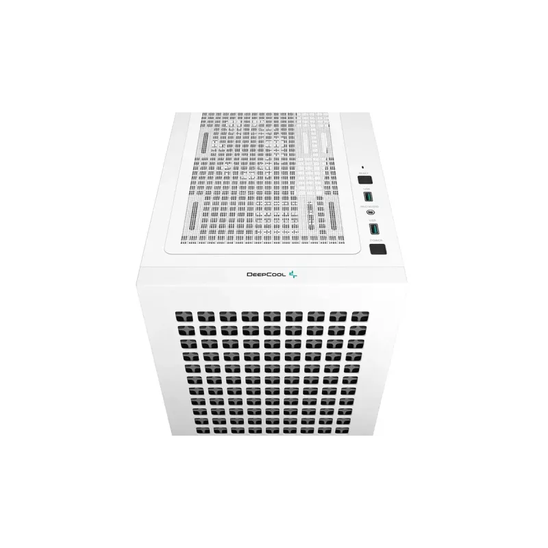 PC case DeepCool CH370 WH Mini Tower — White, micro ATX/Mini-ITX, tempered glass, RGB fans, 2x 3.5 inch bays, 3x 2.5 inch bays, GPU up to 320 mm