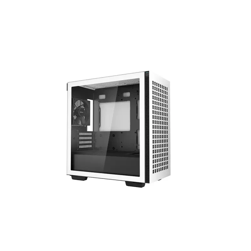 PC case DeepCool CH370 WH Mini Tower — White, micro ATX/Mini-ITX, tempered glass, RGB fans, 2x 3.5 inch bays, 3x 2.5 inch bays, GPU up to 320 mm