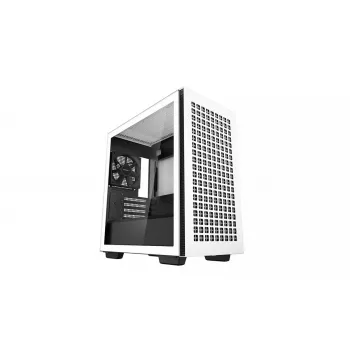 PC case DeepCool CH370 WH Mini Tower — White, micro ATX/Mini-ITX, tempered glass, RGB fans, 2x 3.5 inch bays, 3x 2.5 inch bays, GPU up to 320 mm