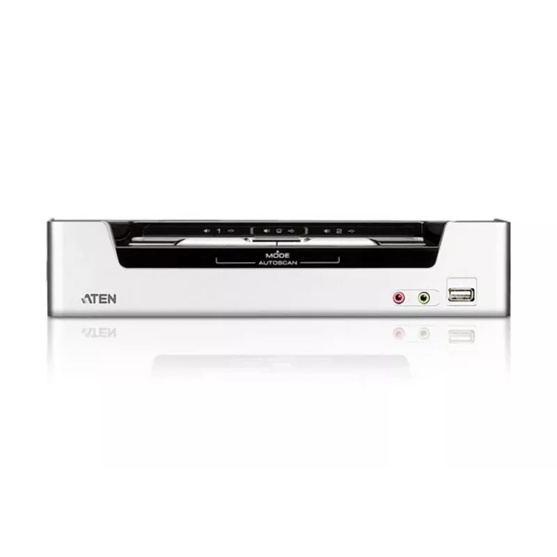 ATEN 2-Port USB HDMI KVM Switch with Audio & USB 2.0 Hub (KVM cables included)