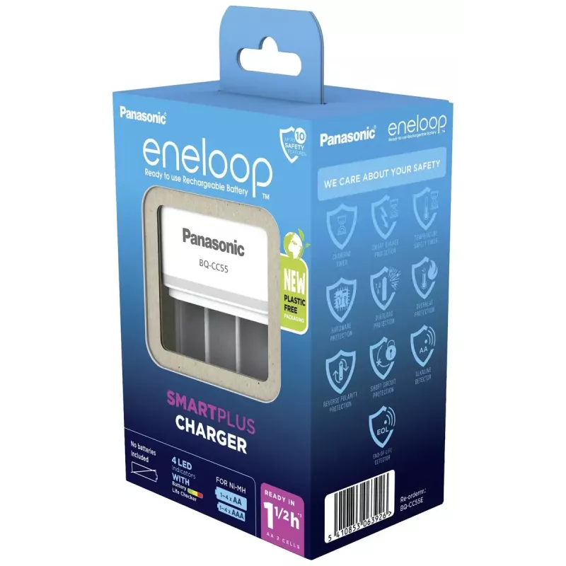 Battery charger Panasonic BQ-CC55E — compact NiMH/NiCd charger for AA/AAA rechargeable cells