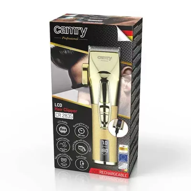 Hair clipper Camry CR 2835g cordless — adjustable cutting steps for hair trimming