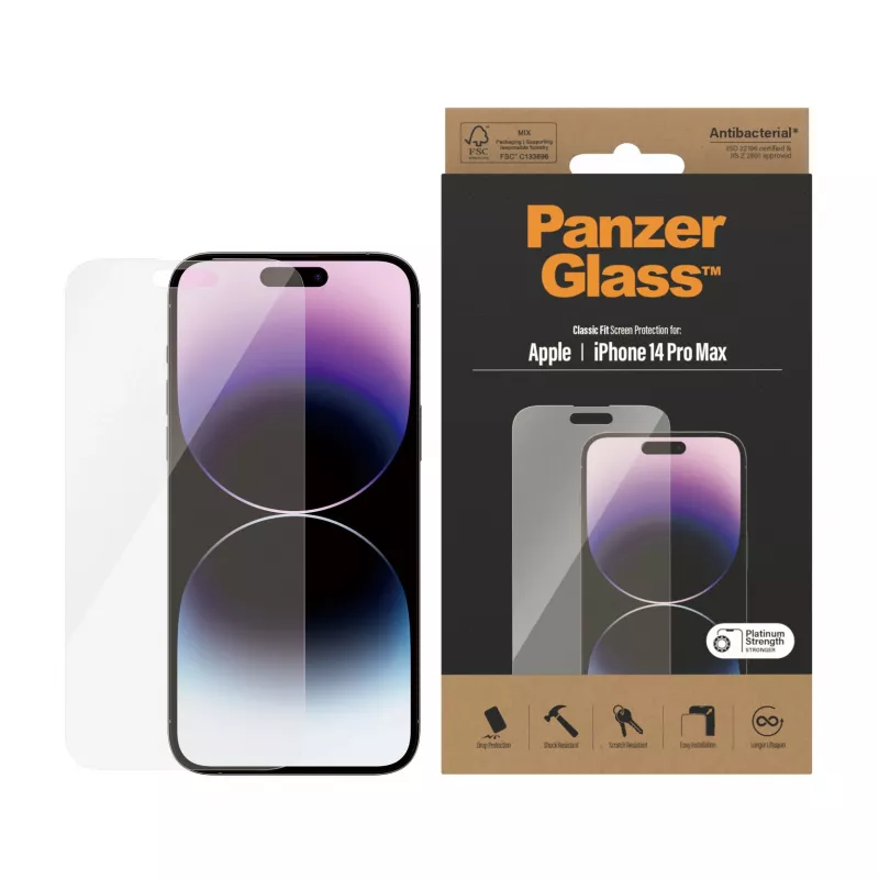 Screen Protector PanzerGlass Apple iPhone 14 Pro Max Classic Fit Scratch Shock Resistant
