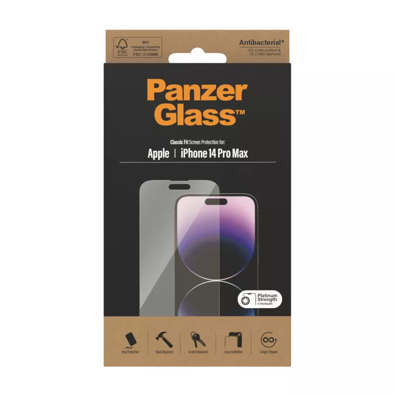 Screen Protector PanzerGlass Apple iPhone 14 Pro Max Classic Fit Scratch Shock Resistant