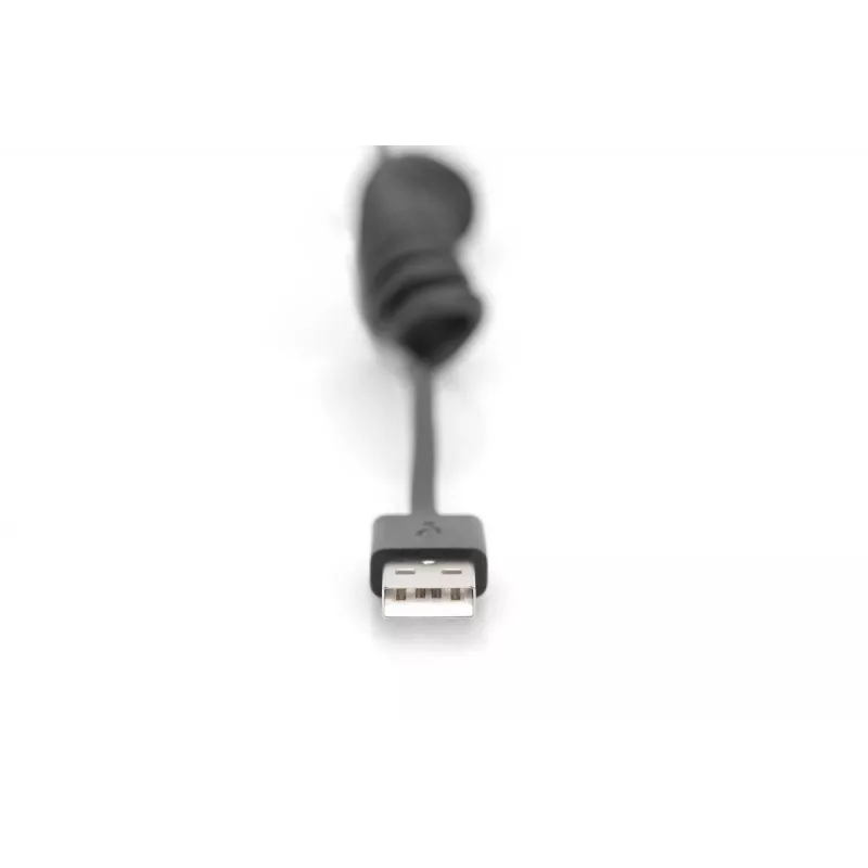 Digitus USB 2.0 USB A to USB C Spiral Cable 1m 0.48 Gbit/s Black