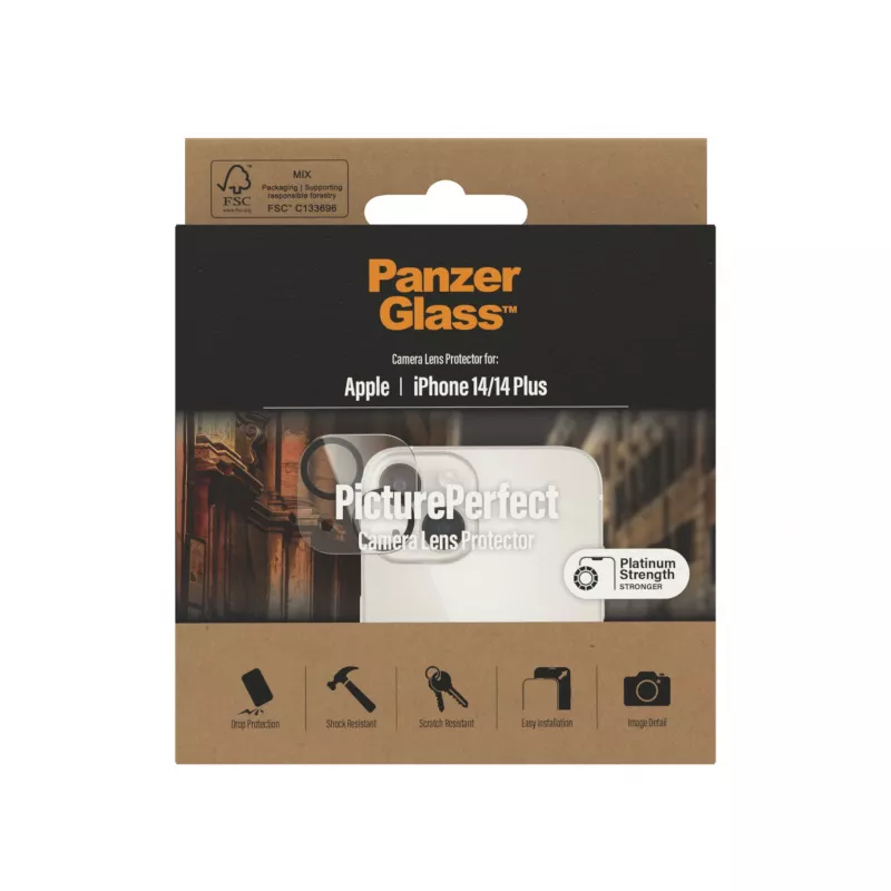 Camera Lens Protector PanzerGlass PicturePerfect for Apple iPhone 14 / 14 Plus, transparent tempered glass