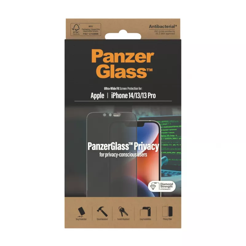Privacy Screen Protector PanzerGlass Apple iPhone 14 13 13 Pro Scratch Shock Resistant