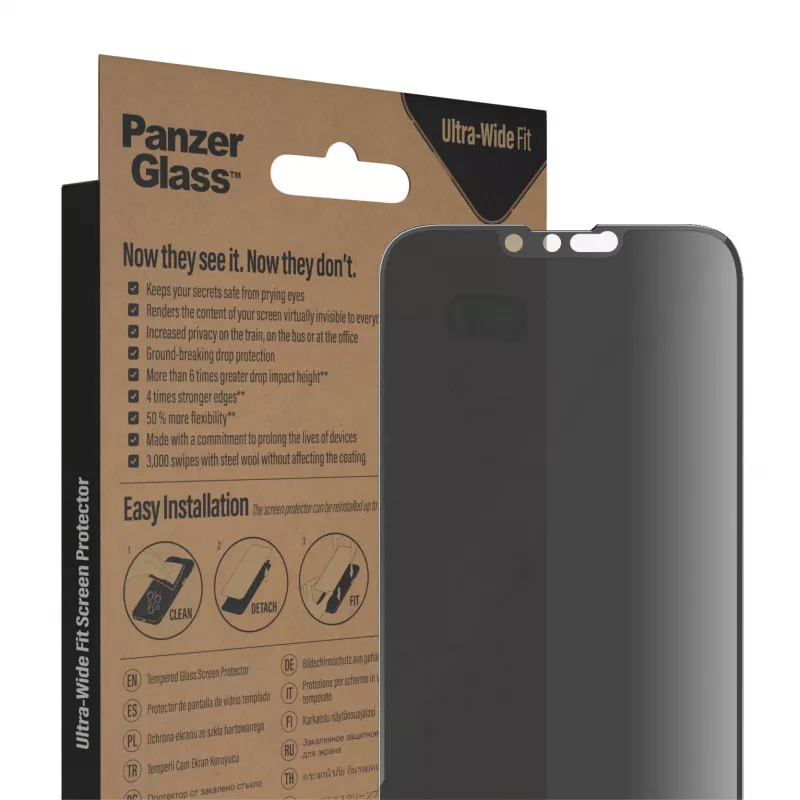 Privacy Screen Protector PanzerGlass Apple iPhone 14 Plus 13 Pro Max Scratch Shock Resistant