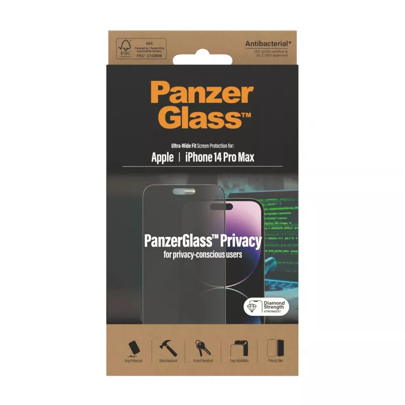 PanzerGlass ® Privacy Screen Protector iPhone 14 Pro Max | Ultra-Wide Fit