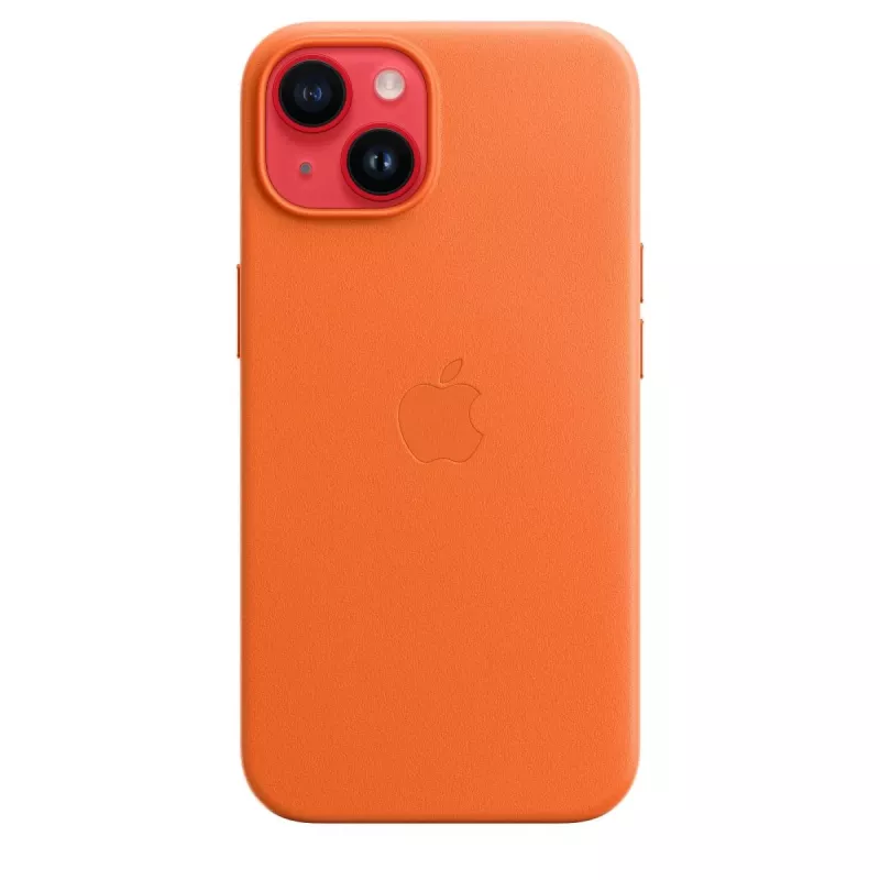Apple Leather Case with MagSafe iPhone 14 Orange