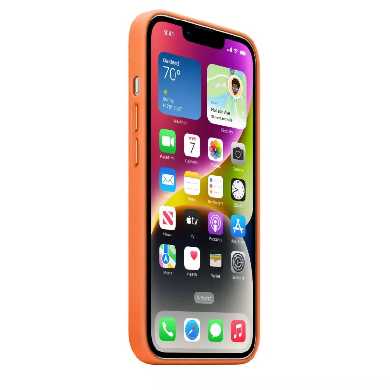 Apple Leather Case with MagSafe iPhone 14 Orange