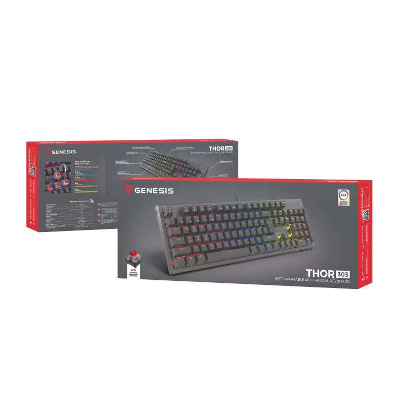 GENESIS Thor 303 keyboard Gaming USB QWERTY US International Black