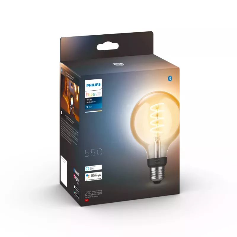 Smart bulb Philips G93 globe E27 — LED 7 W, Bluetooth & Zigbee, 95×150 mm