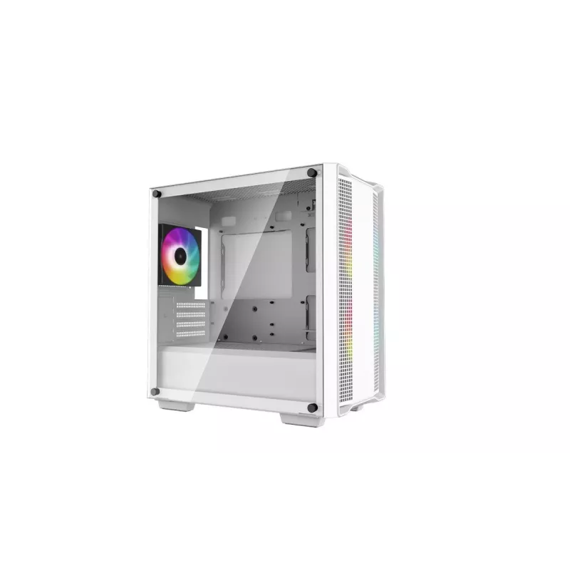 PC Case DeepCool CC360 WH ARGB Mini Tower White — Micro‑ATX/Mini‑ITX, Tempered Glass, 2x 3.5 inch + 3x 2.5 inch, 2x Front 120mm Fans