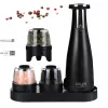 Salt & pepper grinder set Adler AD 4449B — stainless steel/black, 150 ml capacity, lithium battery, 80×80×263 mm