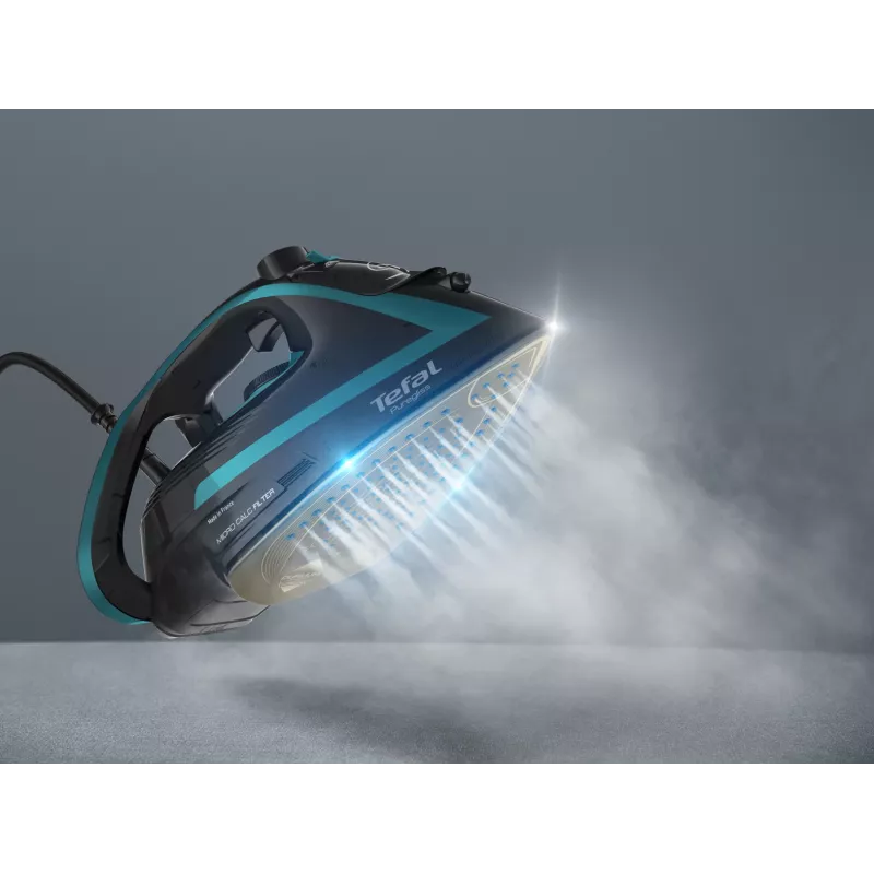 Tefal Puregliss FV8066 Dry & Steam iron Durilium AirGlide Autoclean soleplate 3000 W Black, Blue
